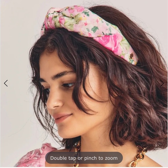 NWOT MAGENTA FLOWER FIELDS LOVESHACKFANCY PRINTED VERONICA BOW HEADBAND - Picture 1 of 7